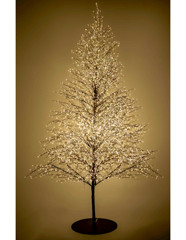 ALBERO DI NATALE 6590 LED BIANCO CALDO STRUTTURA BIANCO H300CM