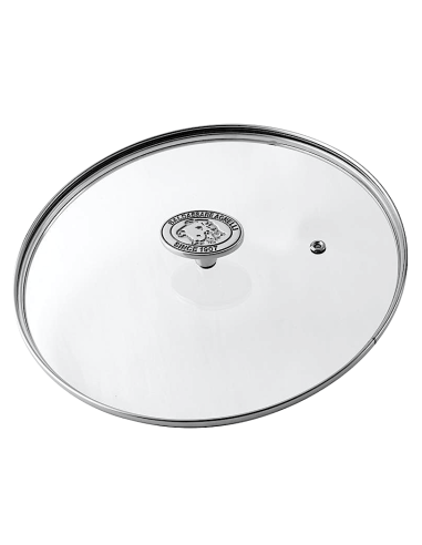 COPERCHIO VETRO 28CM ANELLO ACCIAIO INDUZIONE