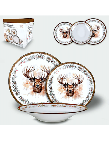 SERVIZIO TAVOLA 18PZ 956833 DECORO NATALIZIO
