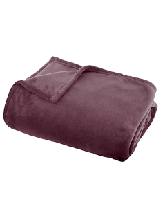 LENZUOLA E ACCESSORI: vendita online Coperta Ollis tinta unita, flanella malva, 130 x 180 cm, morbida e calda in offerta