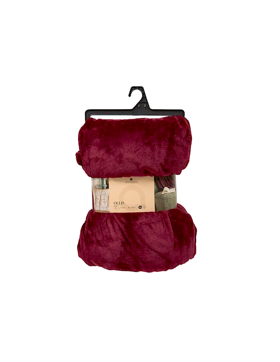 LENZUOLA E ACCESSORI: vendita online Coperta Ollis tinta unita, flanella rosso bordeaux, 180 x 230 cm, morbida e calda in off...