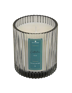 CANDELE: vendita online Candela profumata Albie, 290 g, vaso in vetro, Ø 8,8 x H 10 cm, fragranza oud blu in offerta