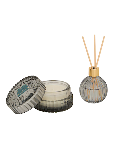 PROFUMATORI: vendita online Coffret profumato Albie, Ø 8,1 x P 4,9 cm, fragranza oud grigio, stile elegante in offerta