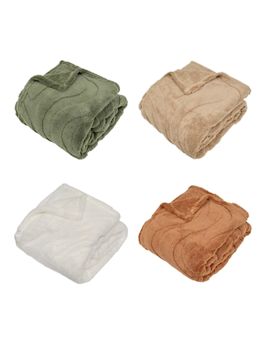 LENZUOLA E ACCESSORI: vendita online Plaid sherpa jacquard Opal, 130 x 170 cm, colori assortiti, morbido e caldo in offerta