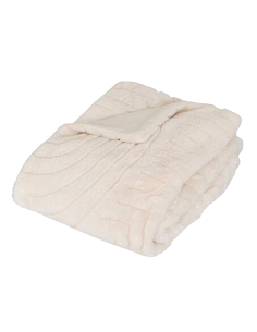 LENZUOLA E ACCESSORI: vendita online Plaid pelliccia jacquard Arka, 180 x 230 cm, colore avorio, coperta morbida ed elegante ...