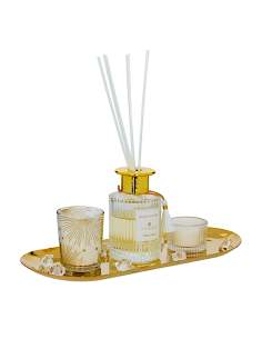 SET PROFUMATORE 211717 GLADYS 30X12X25CM VETRO/METALLO