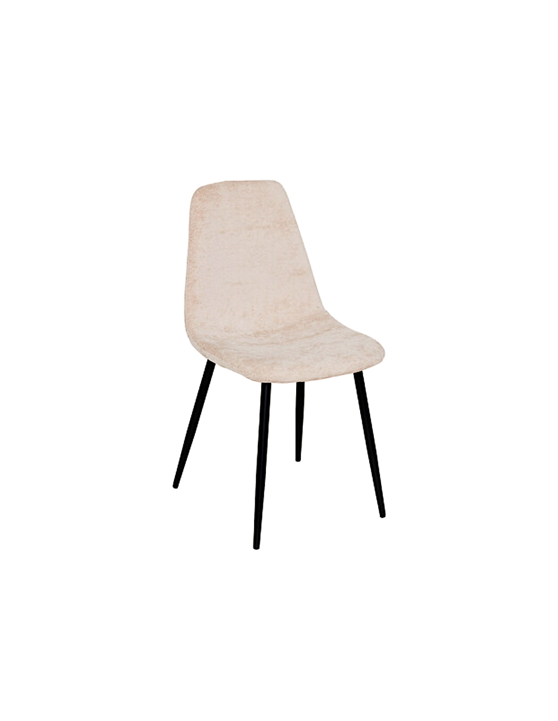 SEDIE: vendita online Sedia Tyka chenille beige, gambe in metallo nero, L.51 x P.45 x H.87 cm, design moderno in offerta