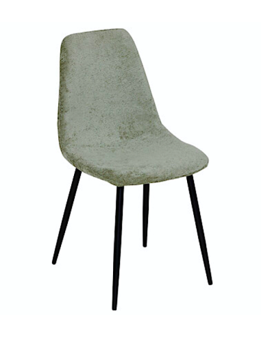 SEDIE: vendita online Sedia Tyka chenille kaki, gambe in metallo nero, L.51 x P.45 x H.87 cm, design moderno in offerta