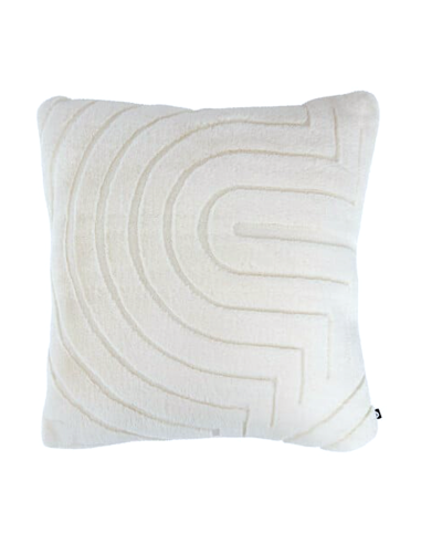 CUSCINI D'ARREDO: vendita online Cuscino pelliccia jacquard Arka, 45 x 45 cm, poliestere, colore avorio in offerta