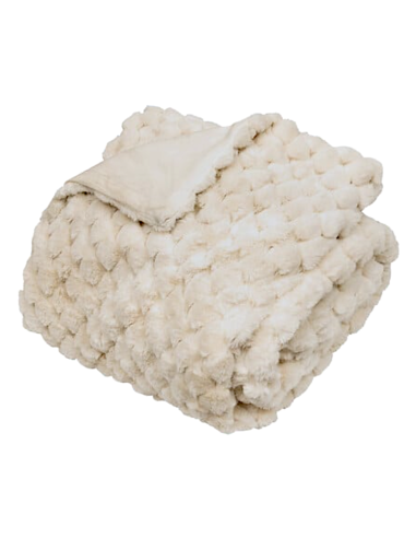 CUSCINI D'ARREDO: vendita online Coperta peluche jacquard beige, coperta Adriel 180x230, plaid morbido matrimoniale, coperta ...