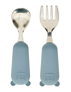 SET 2 POSATE 211063B BLU ACCIAIO/SILICONE