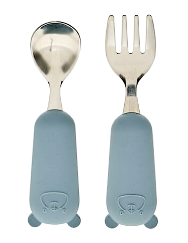 SET 2 POSATE 211063B BLU ACCIAIO/SILICONE