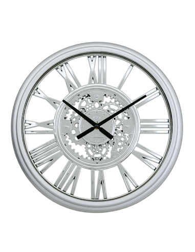 OROLOGIO PARETE 210413 RICKY 40CM PLASTICA ARGENTO