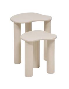 SET 2 TAVOLINI 206090 OLAO AVORIO LEGNO/MDF