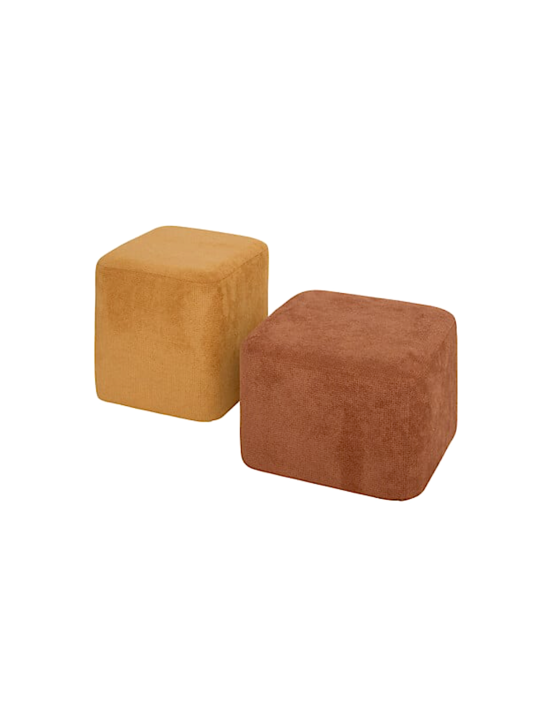 SET 2 POUF 207374B DOKI AMBRA/OCRA 41X30X41CM POLIESTERE/LEGNO