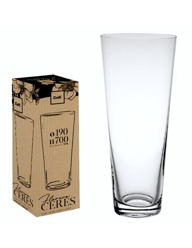 VASO VETRO CERES DIAM.19CM H70CM