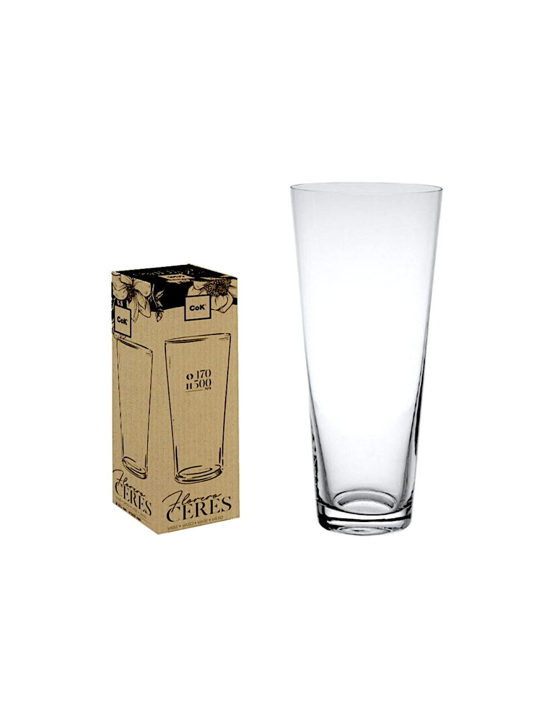 VASO VETRO CERES DIAM.17CM H50CM