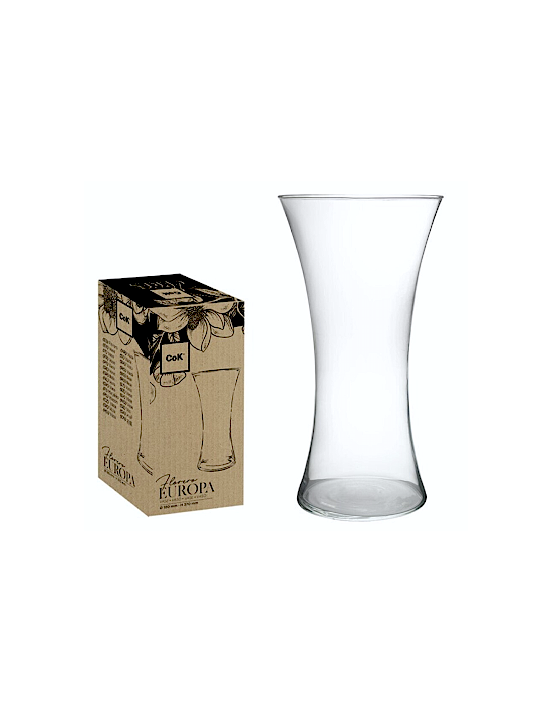 VASO VETRO EUROPA DIAM.18CM H37CM