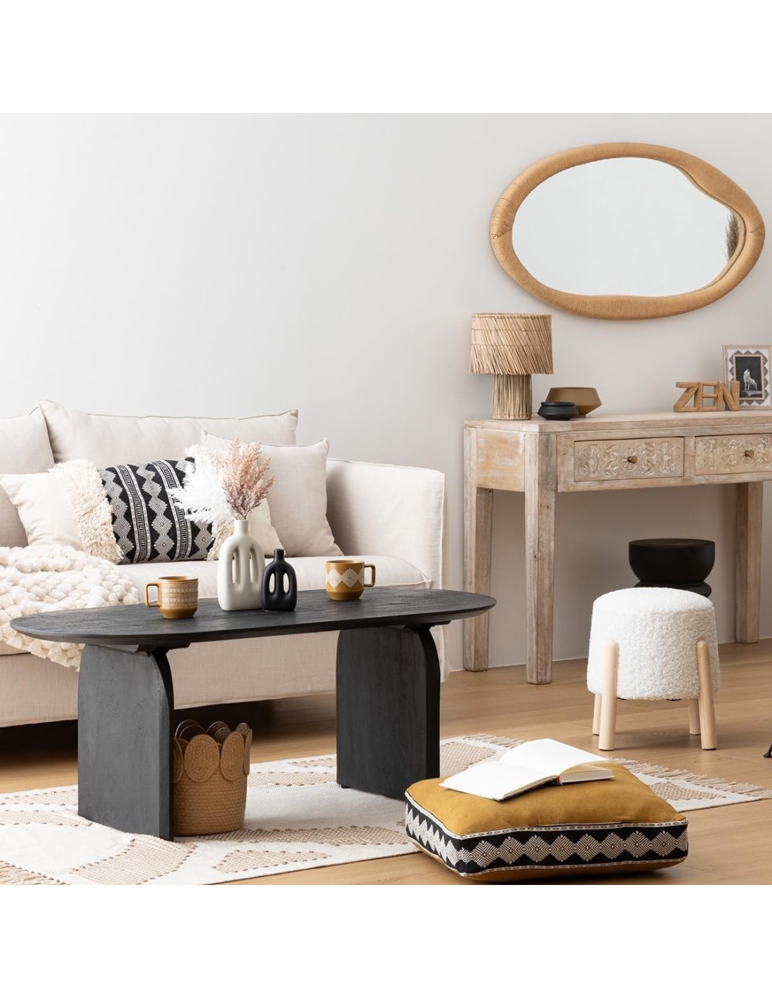 SEDIE: vendita online Sgabello laterale, riccio bianco, Inuit Dreams, design moderno, ATMOSPHERA CREATEUR D'INTERIEUR in offerta