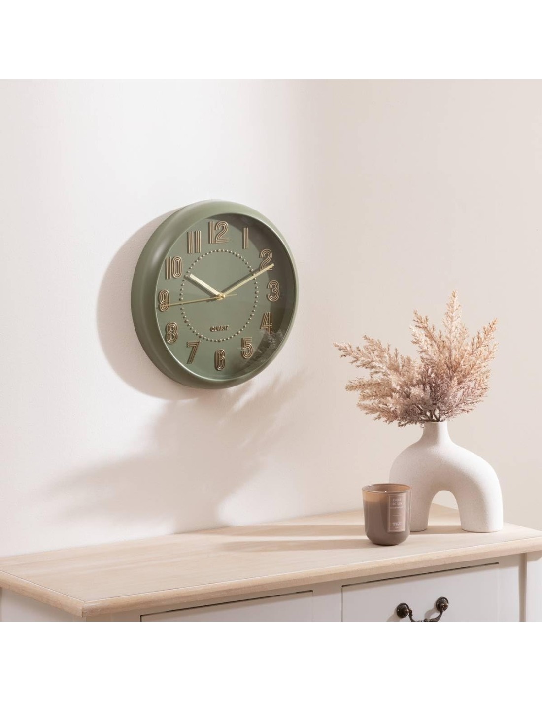 OROLOGI: vendita online Orologio da parete, Alizee verde oliva, design moderno, 30 cm, ATMOSPHERA CREATEUR D'INTERIEUR in off...