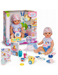 BABY BORN 840474 BAMBOLA LUKAS 36CM CON ACCESSORI BAGNO