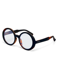 OCCHIALE LETTURA 2.00 TONDO GRANDE LAURA BLACK WITH 3POINTS HAVANA