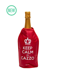 RAFFREDDA BOTTIGLIE 23CM KEEP CALM UN CAZZO RED IN NYLON