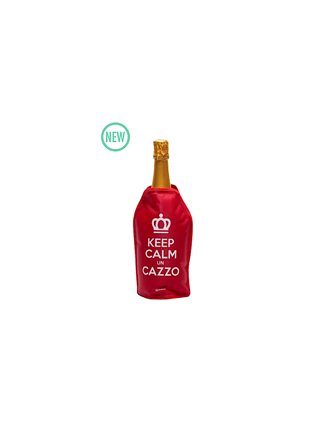 RAFFREDDA BOTTIGLIE 23CM KEEP CALM UN CAZZO RED IN NYLON