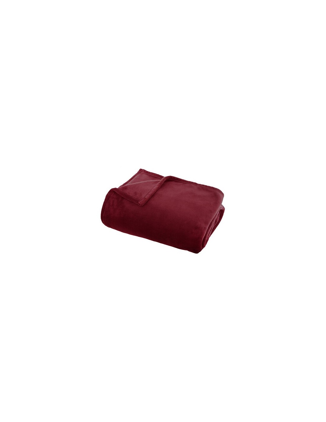 LENZUOLA E ACCESSORI: vendita online Coperta Ollis tinta unita, flanella rosso bordeaux, 130 x 180 cm, morbida e calda in off...