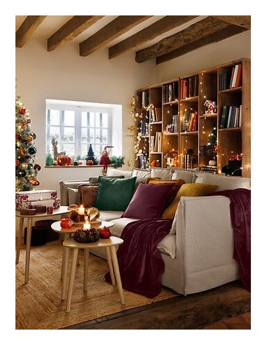 LENZUOLA E ACCESSORI: vendita online Coperta Ollis tinta unita, flanella rosso bordeaux, 130 x 180 cm, morbida e calda in off...