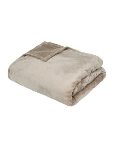 LENZUOLA E ACCESSORI: vendita online Plaid flanella lino, tinta unita, 180 x 230 cm, morbido e caldo, beige lin in offerta 2