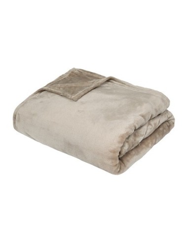 LENZUOLA E ACCESSORI: vendita online Plaid flanella lino, tinta unita, 180 x 230 cm, morbido e caldo, beige lin in offerta