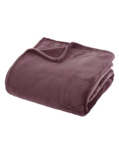 LENZUOLA E ACCESSORI: vendita online Coperta Ollis tinta unita, flanella malva, 180 x 230 cm, morbida e calda in offerta 2