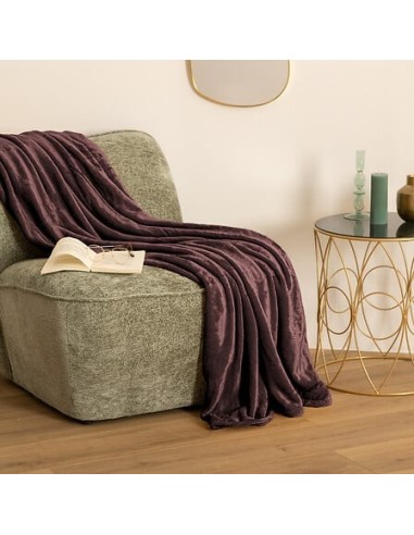 LENZUOLA E ACCESSORI: vendita online Coperta Ollis tinta unita, flanella malva, 180 x 230 cm, morbida e calda in offerta