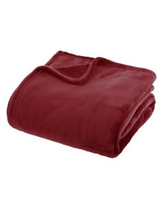 LENZUOLA E ACCESSORI: vendita online Coperta Ollis tinta unita, flanella rosso bordeaux, 180 x 230 cm, morbida e calda in off... 2