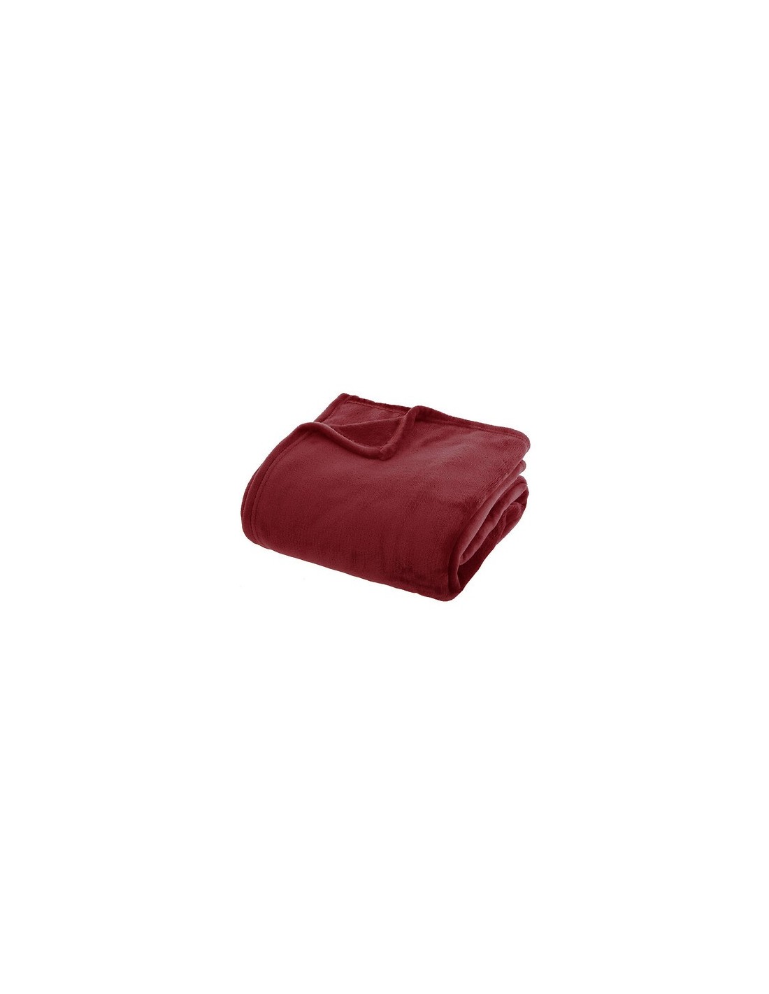LENZUOLA E ACCESSORI: vendita online Coperta Ollis tinta unita, flanella rosso bordeaux, 180 x 230 cm, morbida e calda in off...