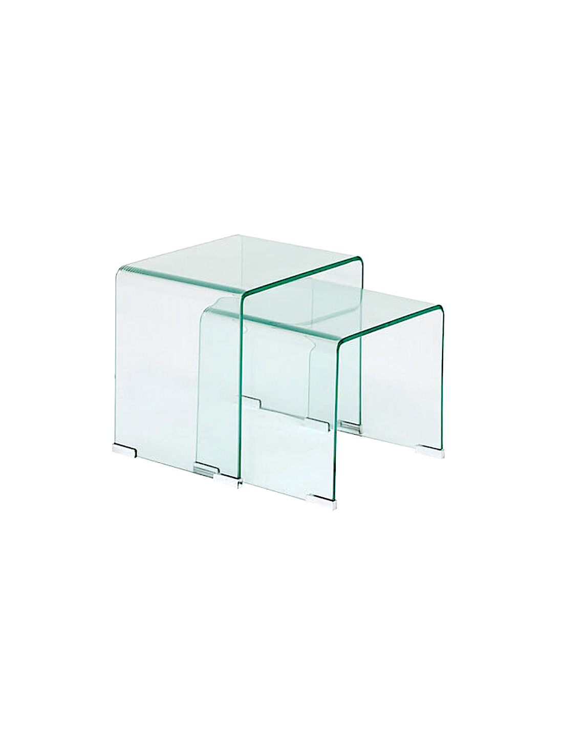 SET 2 TAVOLINI 197893A LENIA VETRO 51X30X47CM/46X30X42CM