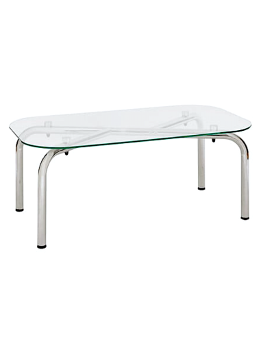 TAVOLO BASSO 206059A HECATE 110X60 H44CM VETRO/METALLO