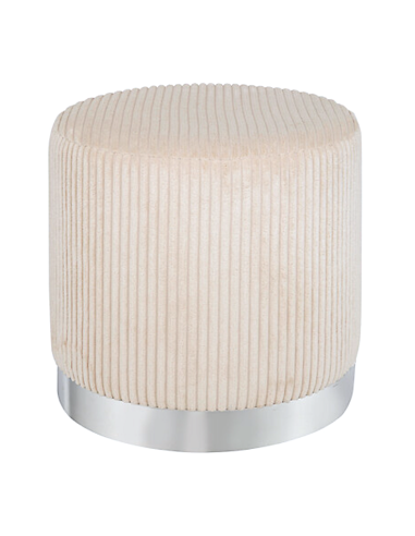 POUF 207369A SYLIA AVORIO 38X38CM VELLUTO/MDF
