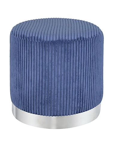 POUF 207369B SYLIA BLU 38X38CM VELLUTO/MDF