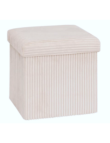 POUF 207381A ARUM AVORIO 38X38CM MDF/POLIESTERE
