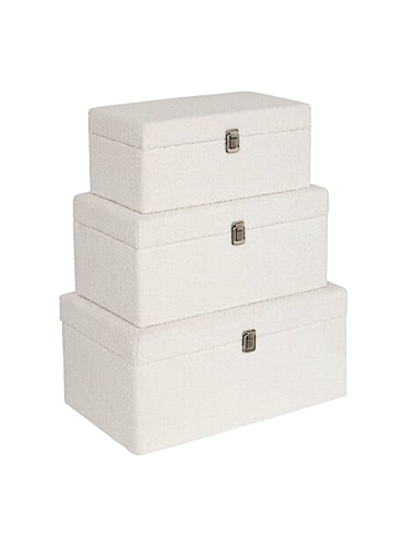 BAULE 211517 3 MIS CARLIE BIANCO 54X34X21CM POLIESTERE