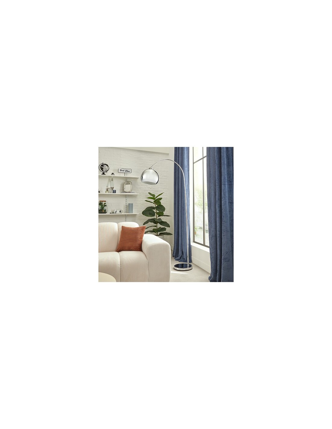 ILLUMINAZIONE: vendita online Lampada ad arco Floris, argento, altezza 177 cm, design moderno ed elegante in offerta