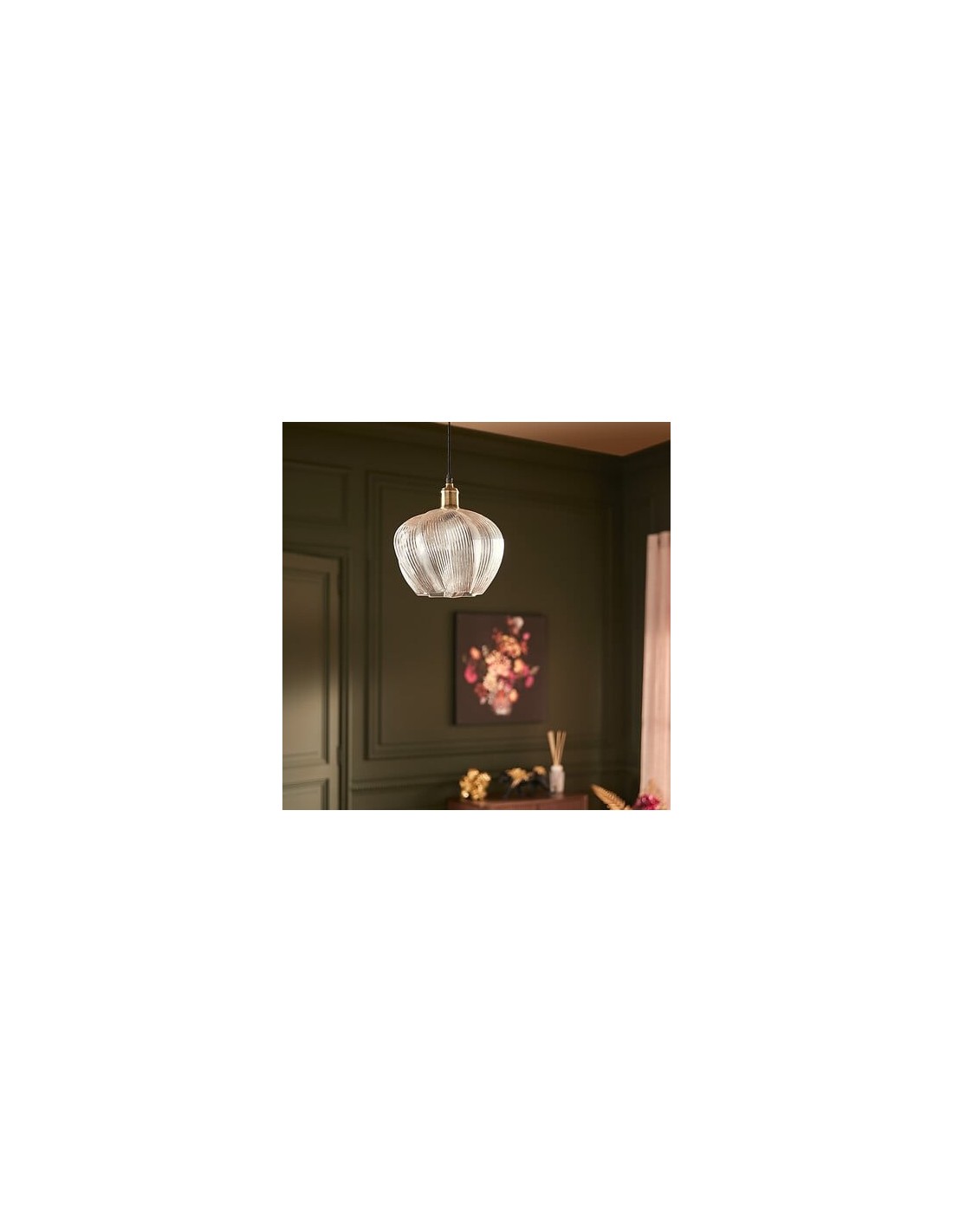 ILLUMINAZIONE: vendita online Lampada a sospensione Phylas, vetro trasparente, Ø 27,5 cm, H 119 cm, elegante e moderna in off...