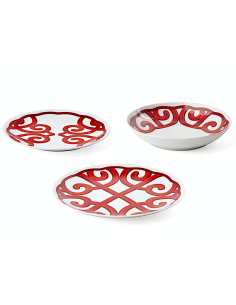SET 6 POSTI TAVOLA HARMONIA RED PORCELLANA GUZZINI