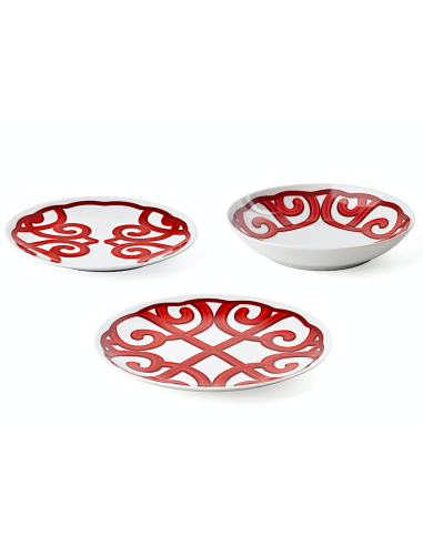 SET 6 POSTI TAVOLA HARMONIA RED PORCELLANA GUZZINI