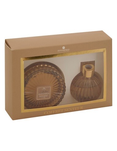 PROFUMATORI: vendita online Coffret profumato Albie, Ø 8,1 x P 4,9 cm, fragranza speziata, vaso color ambra in offerta