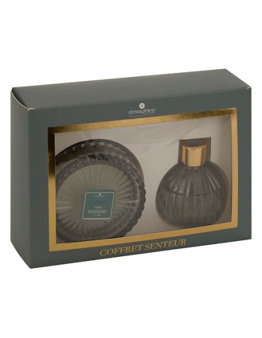 PROFUMATORI: vendita online Coffret profumato Albie, Ø 8,1 x P 4,9 cm, fragranza oud grigio, stile elegante in offerta