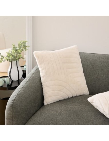CUSCINI D'ARREDO: vendita online Cuscino pelliccia jacquard Arka, 45 x 45 cm, poliestere, colore avorio in offerta