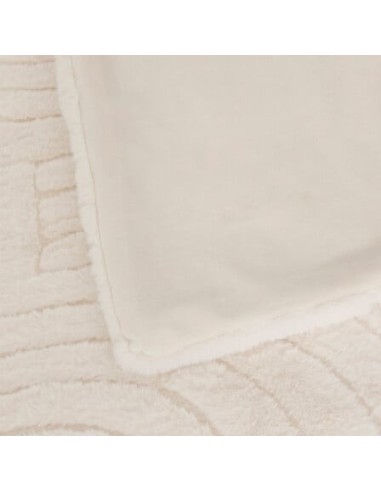LENZUOLA E ACCESSORI: vendita online Plaid pelliccia jacquard Arka, 120 x 160 cm, colore avorio, morbido e decorativo in offerta
